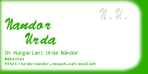 nandor urda business card