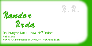 nandor urda business card